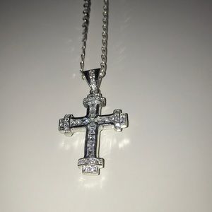 Unisex 925 Italy silver cross necklace